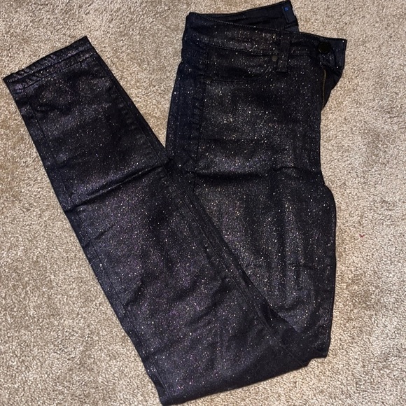 PAIGE Hoxton Ultra Skinny Night Violet Shimmer Glitter Denim - Picture 6 of 16